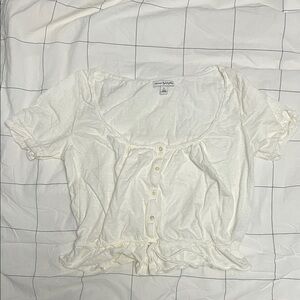 American Eagle Outfitters Cream Button-Up Blouse